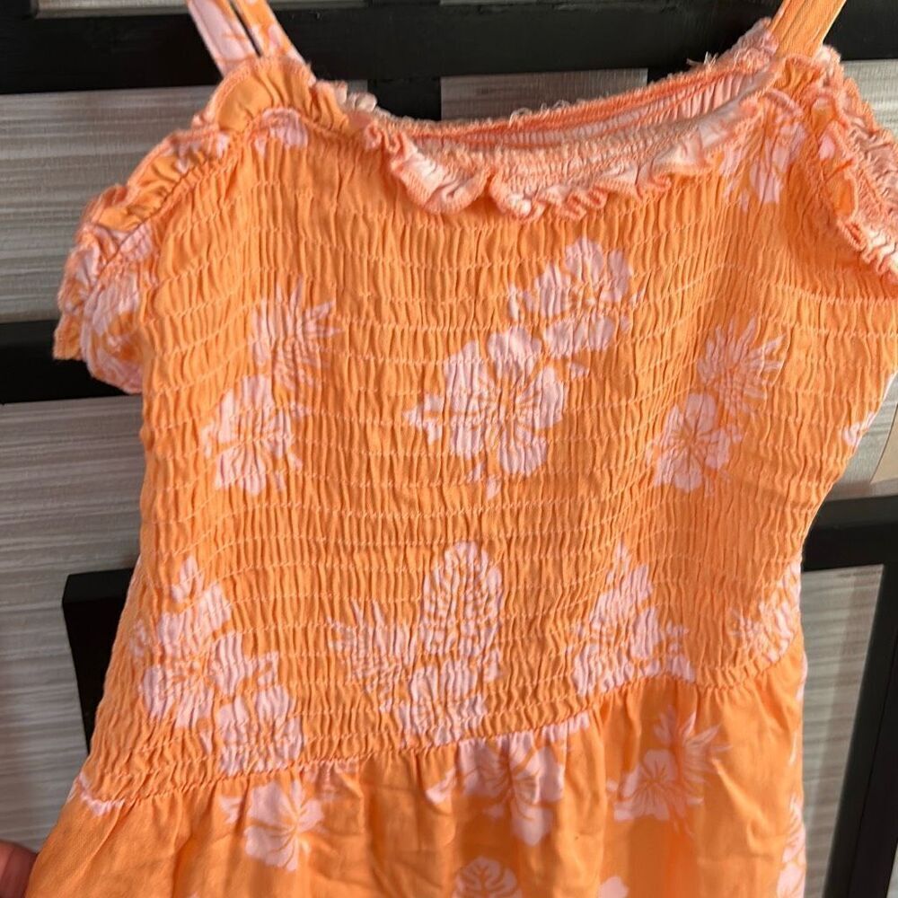 NWT Levi's Nordstrom girls size L tropical floral orange sundress - Picture 4 of 5
